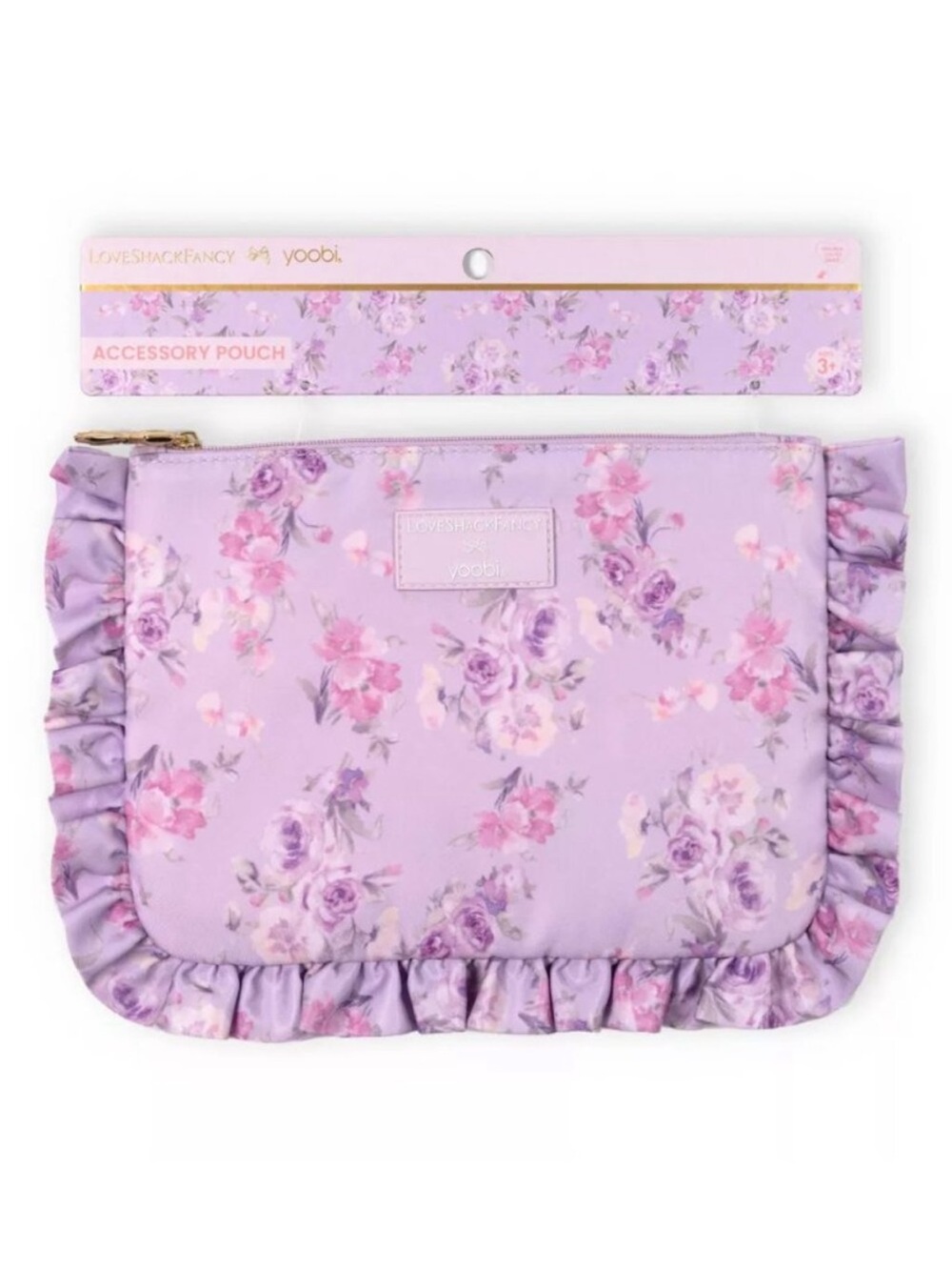 NWT Love Shack Fancy X Target Floral Ruffle Accessory Pouch - Lavender